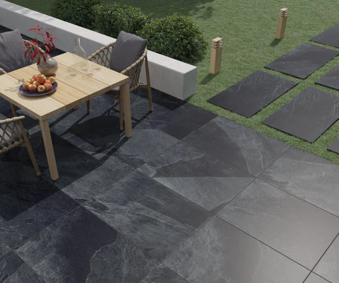 Eclipse Black 2CM Outdoor Tile – Bold Design, Built to Endure