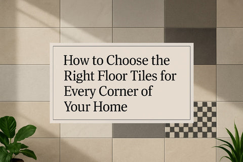 Beige, grey and checkerboard floor tiles in a sunlit room