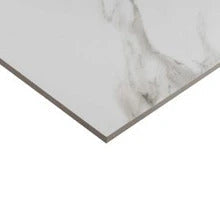 White marble effect tile at Axar Tiles showroom